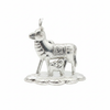 Silver Kamdhenu Cow - White Background