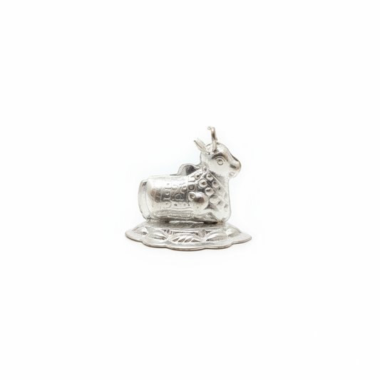 Silver Nandi Idol - White Background