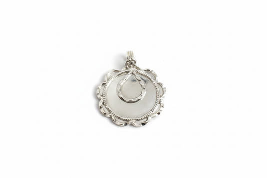 Silver Pendant on White Background