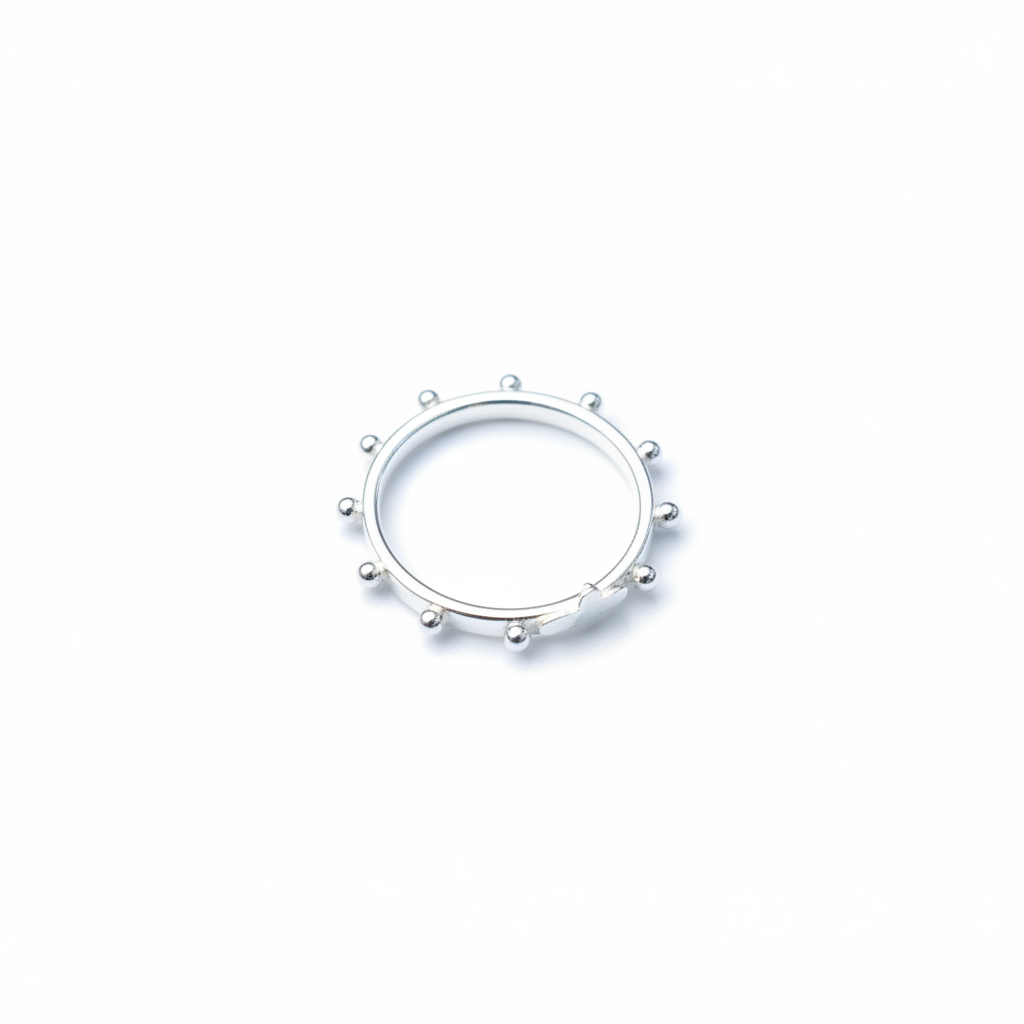 Silver Ring on White Background