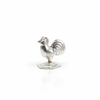 Silver Rooster Figurine - White Background