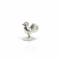 Silver Rooster Figurine - White Background