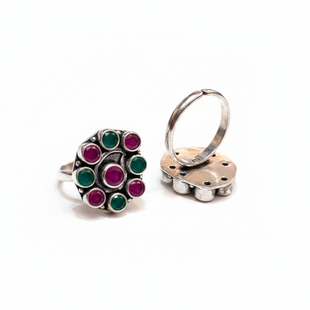 Silver Toe Rings - Pattern 1 White Background