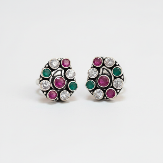 Silver Toe Rings - Pattern 2 White Background