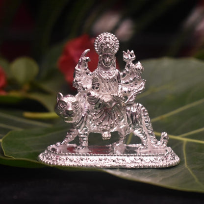 silver durga mata idol