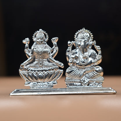 silver lakshmi ganesh murti 