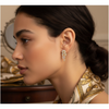 Small 24K Gold Plated Halo Crystal Hoop Earrings Lifestyle