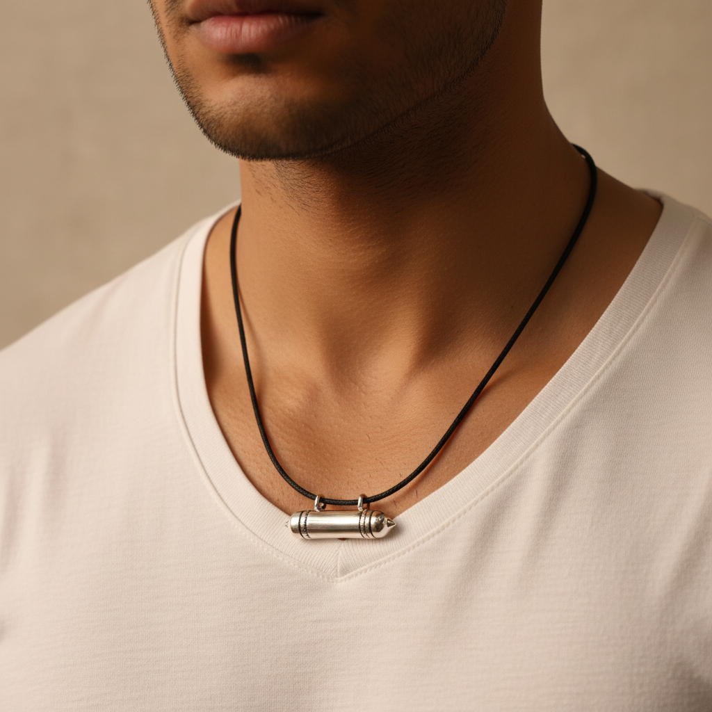 Smooth Bullet Amulet Men