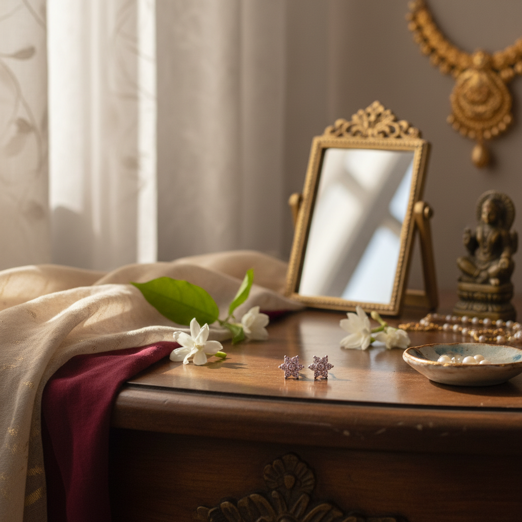 Solitaire Stud Earrings - Lifestyle