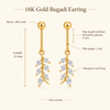 Specification graphic for 18K Gold Bugadi Earrings