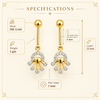 Specification image for Heart & Crystal Arc Drop earrings