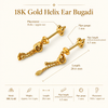 Specification infographic for the helix bugadi earring