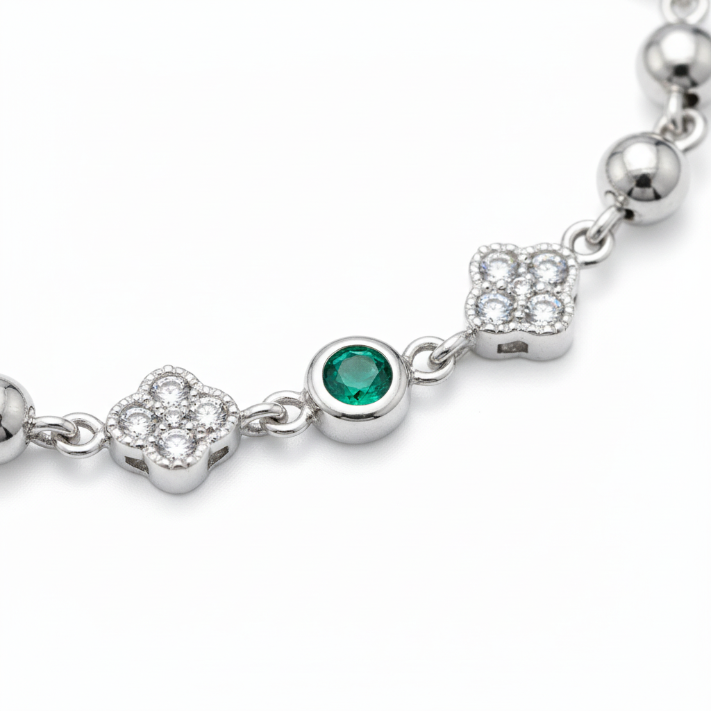 Sterling Silver Bracelet Detail Close-Up