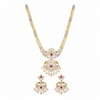 Tarini Peacock Necklace Set - White Background