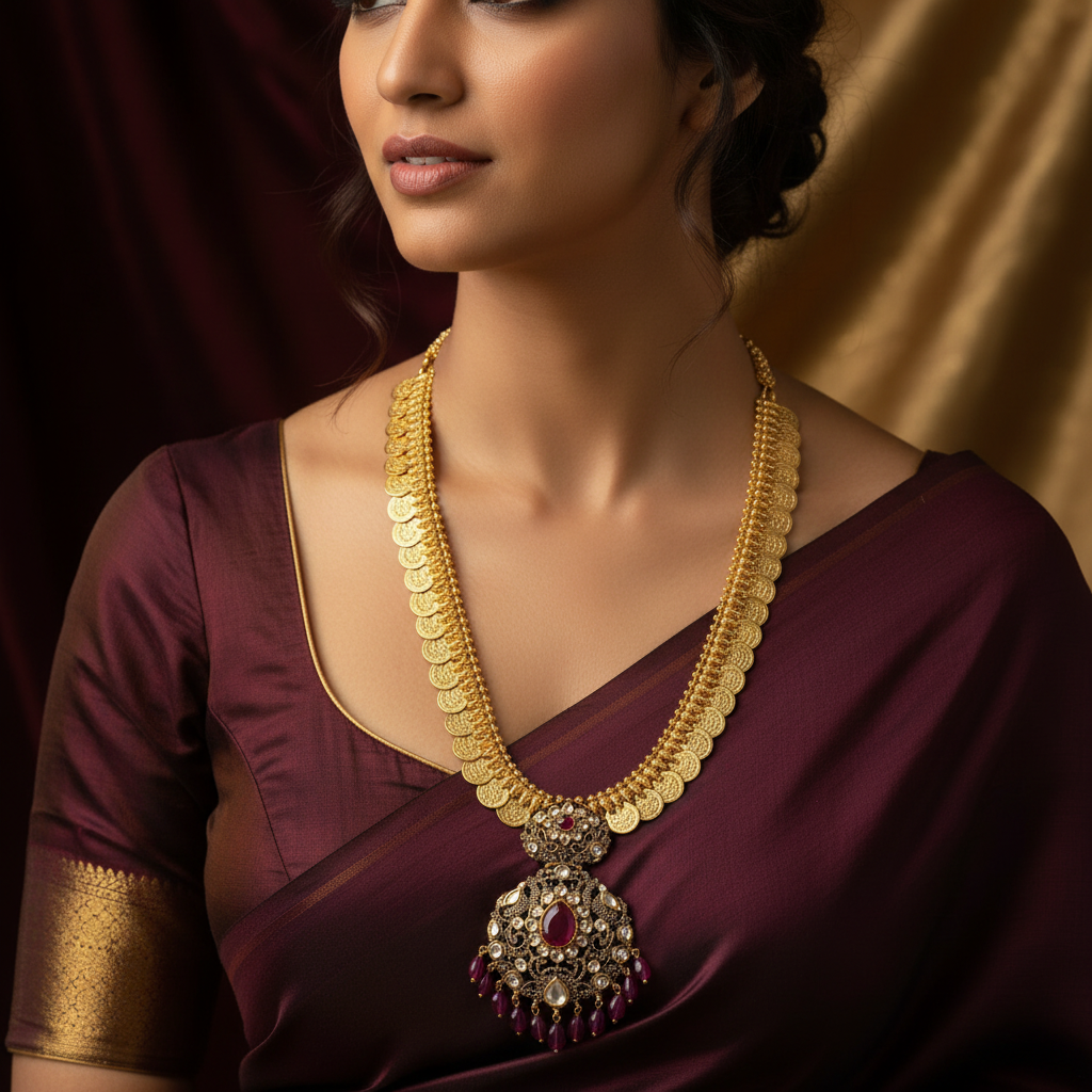 Temple Coin Necklace Lifestyle Image