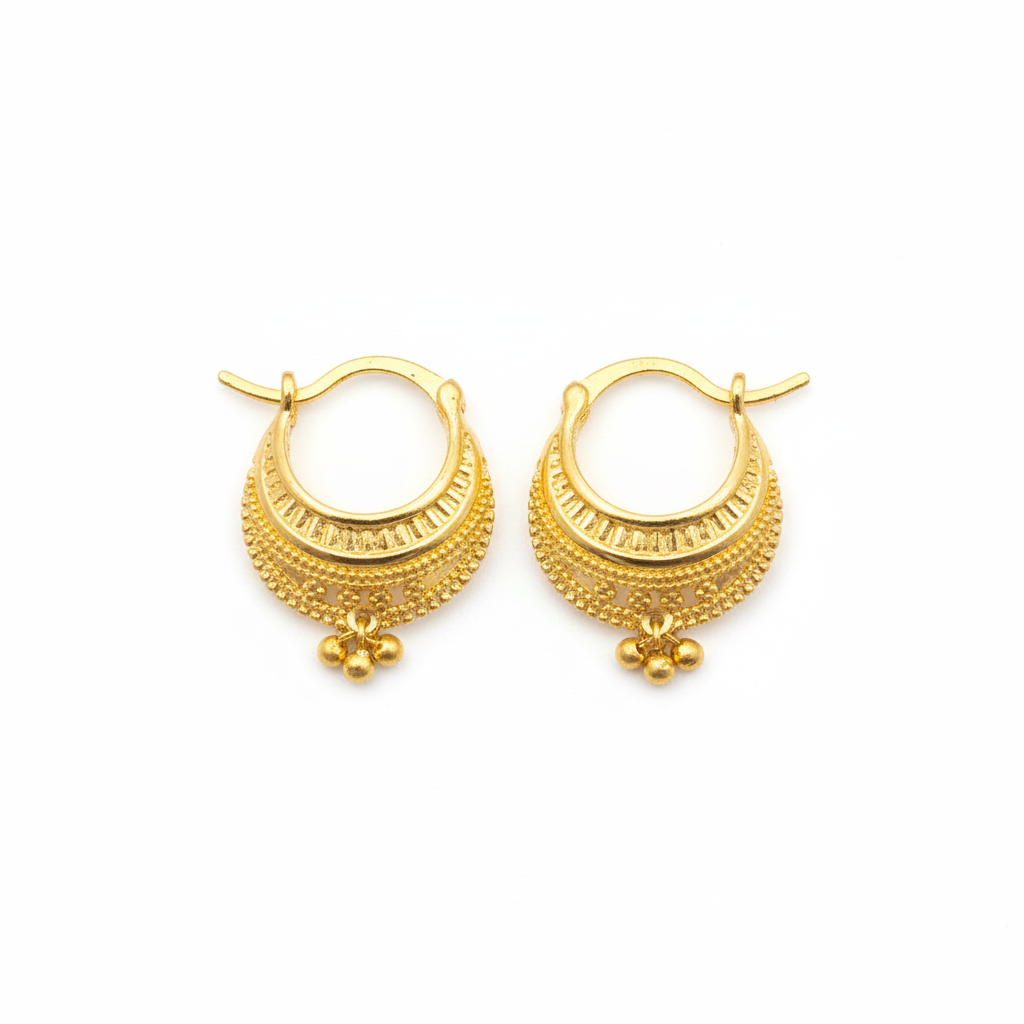 Temple Filigree Hoops - White Background