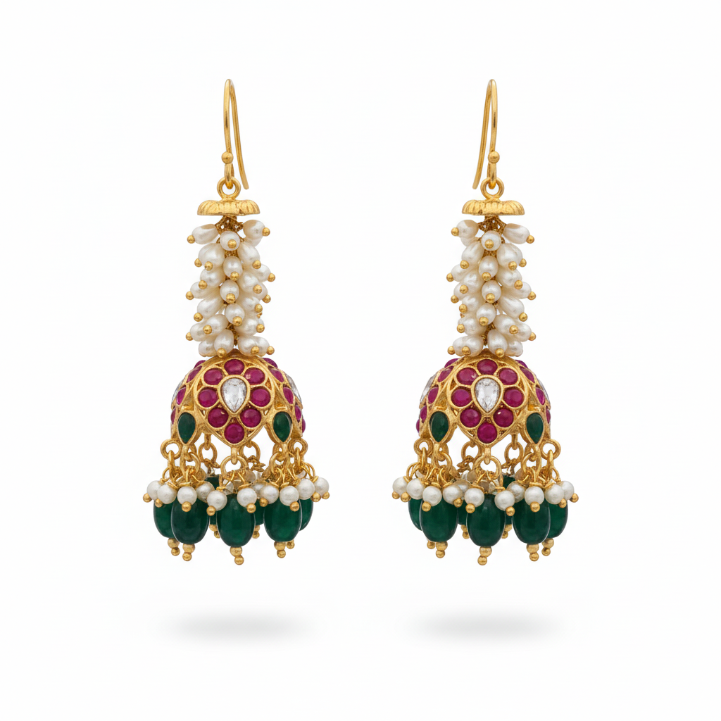 Temple Hook Earrings - White Background