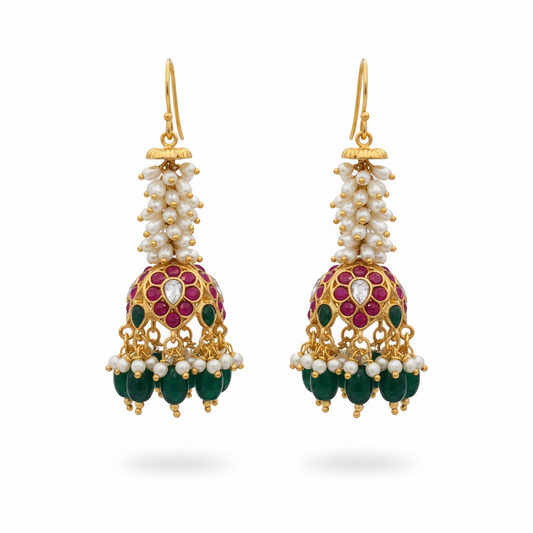 Temple Hook Earrings - White Background