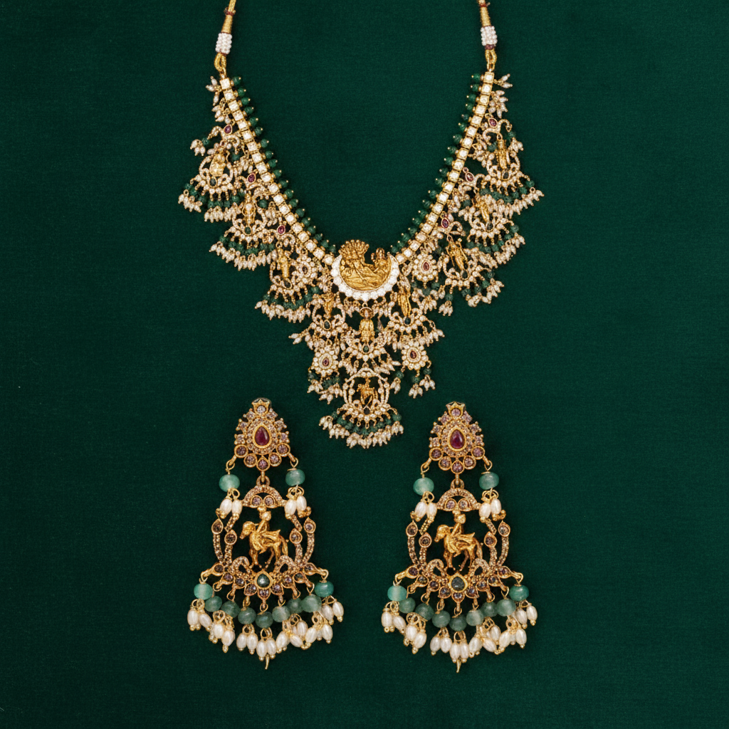 Temple Jewellery Set - Flat Lay