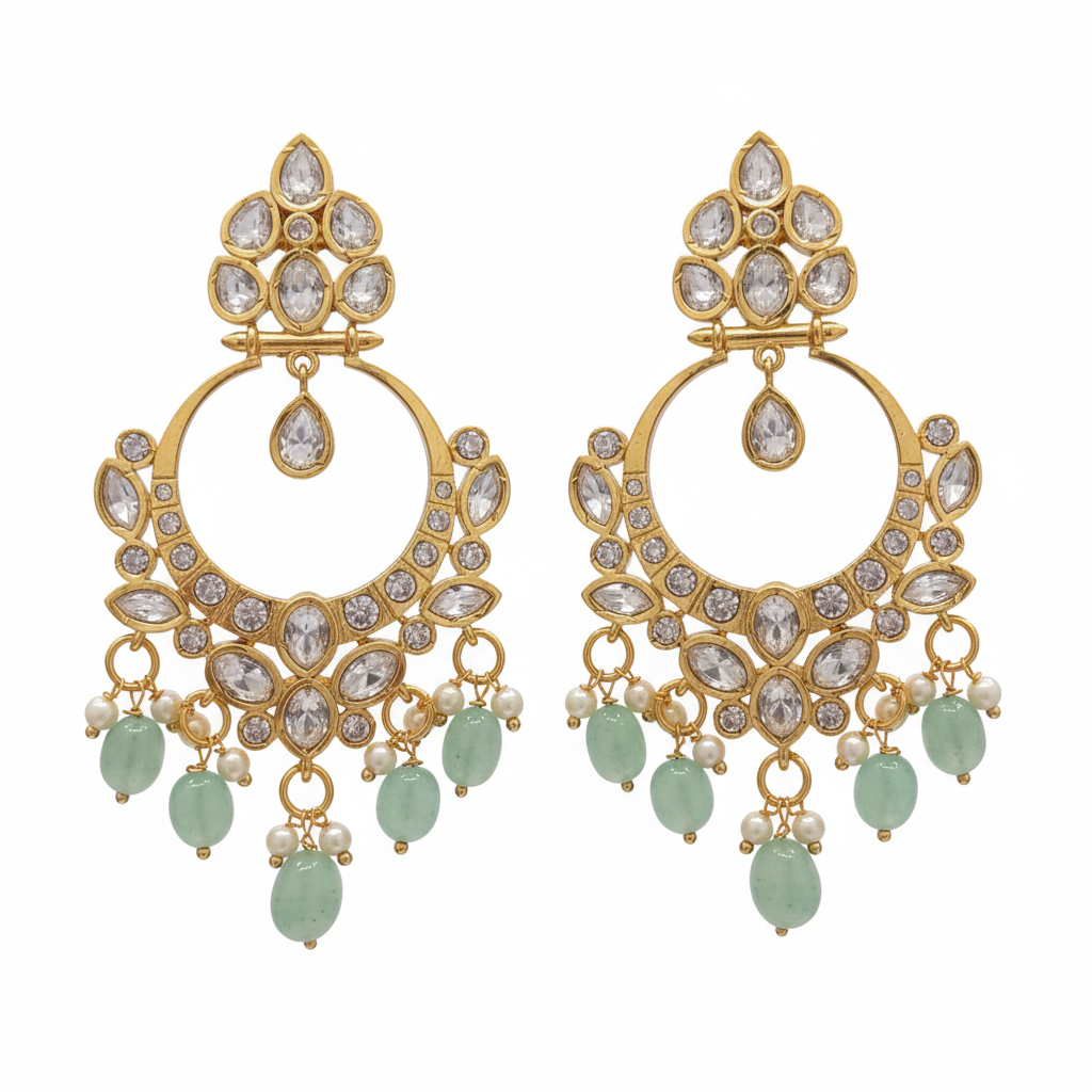 Temple Jewelry Earrings - White Background