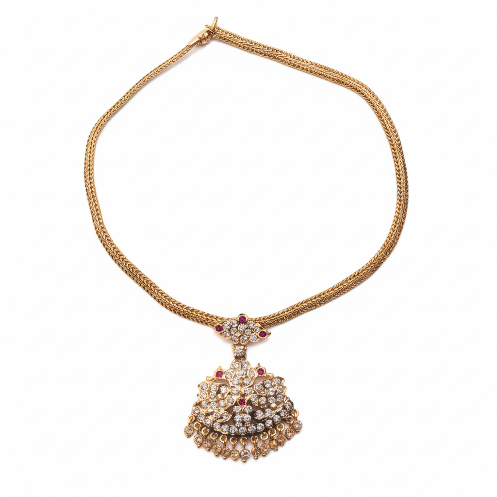 Temple Jewelry Necklace - White Background