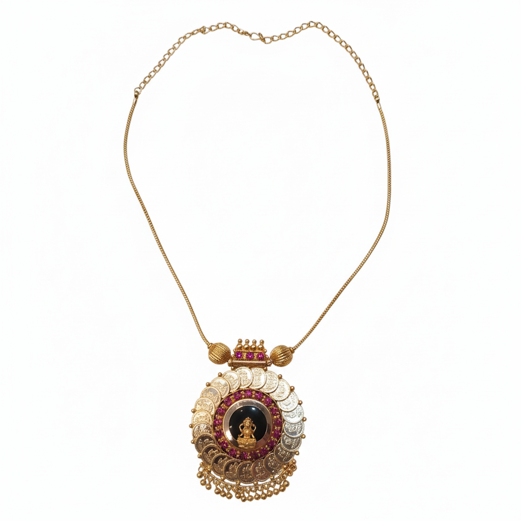 Temple jewelry pendant on white background