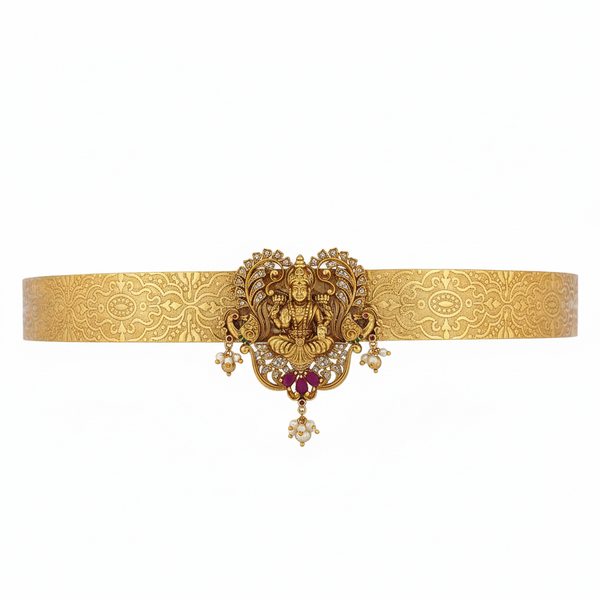 Temple jewelry waist belt on white background