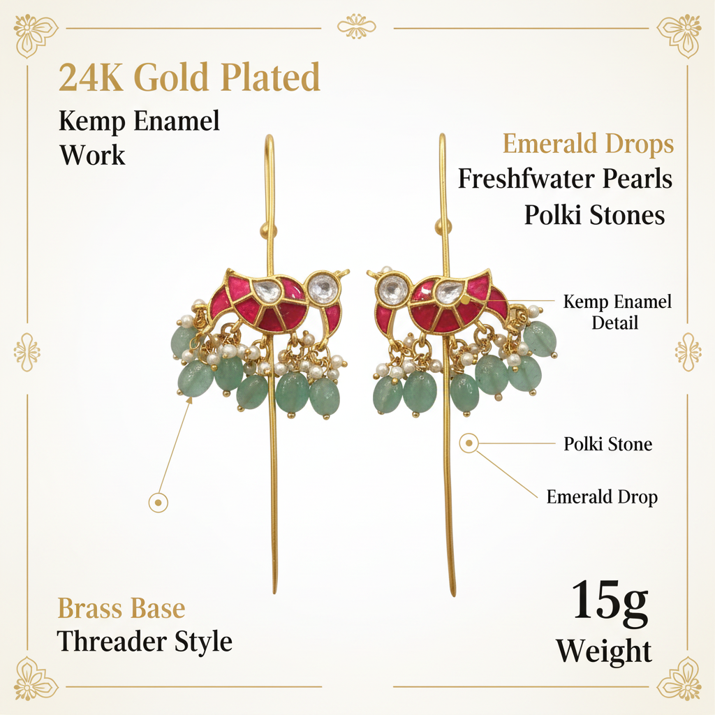 Temple Threader Earrings Specifications