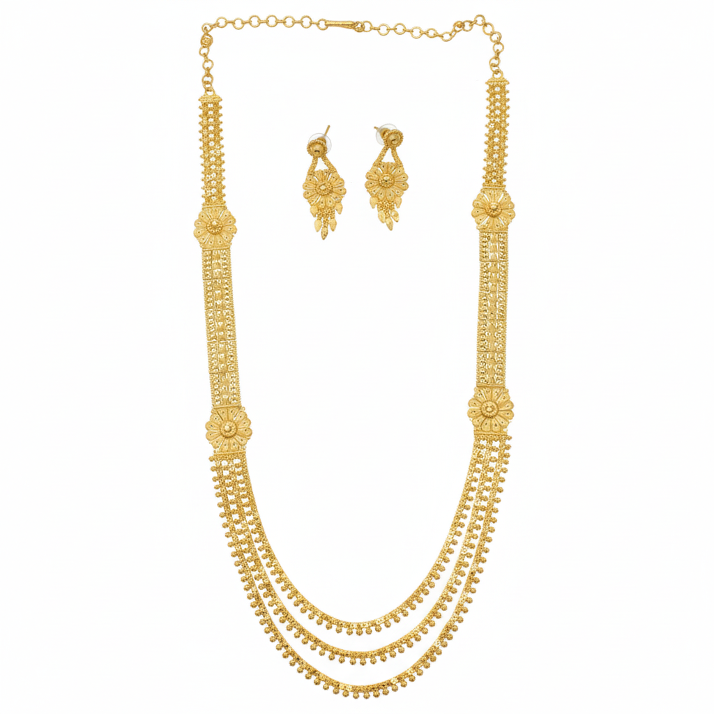 Three-Strand Necklace White Background 2