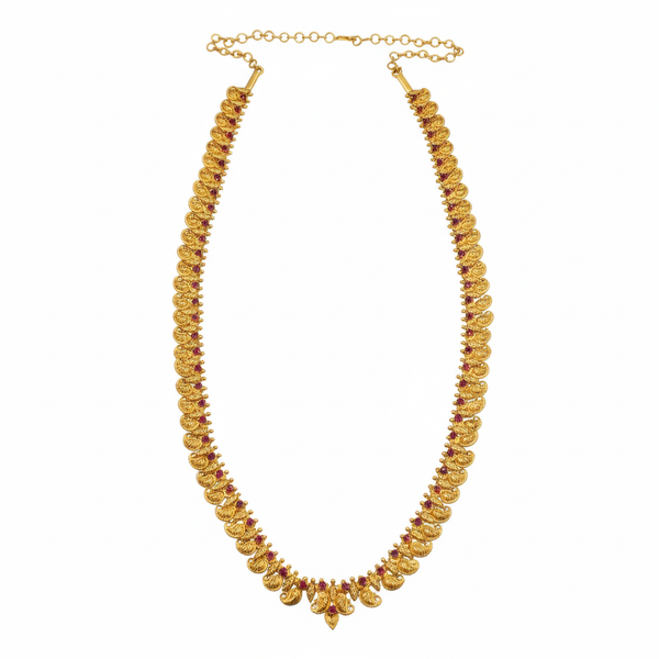 Traditional Gold Plated Mango Haram with white background