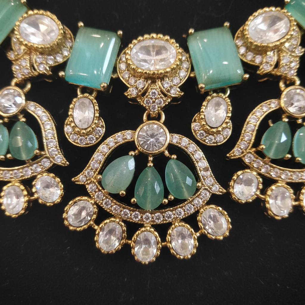 Turquoise gemstone jewelry detail close-up