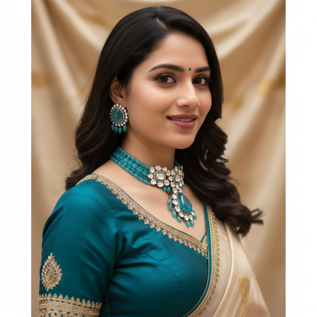 Turquoise Victorian Choker Lifestyle