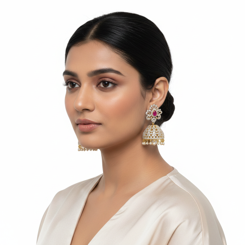 Variant 3 - Diamond Ruby Jhumka