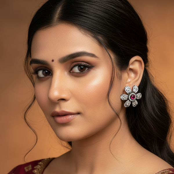 Victorian Flower AD Stud - Red