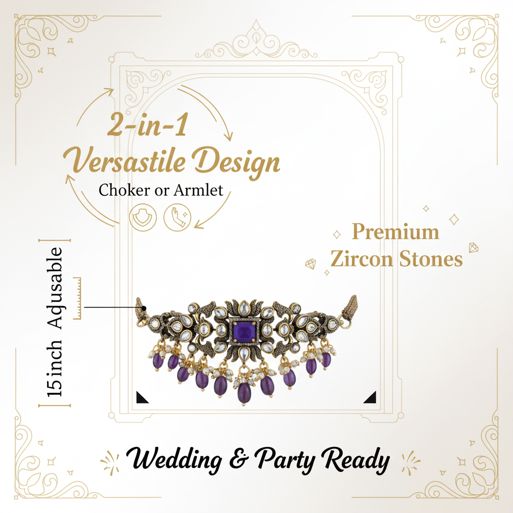 Victorian Zircon Choker specifications showcase