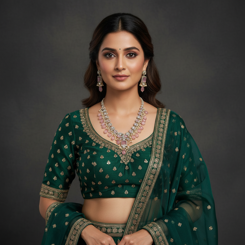 Victorian Zircon Necklace - Pink