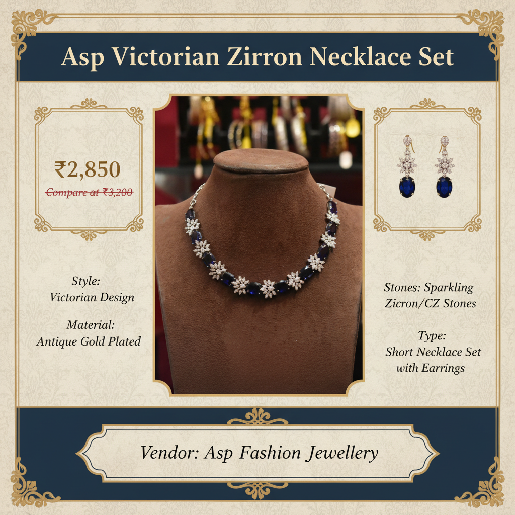 Victorian Zircon Necklace Set - Specifications