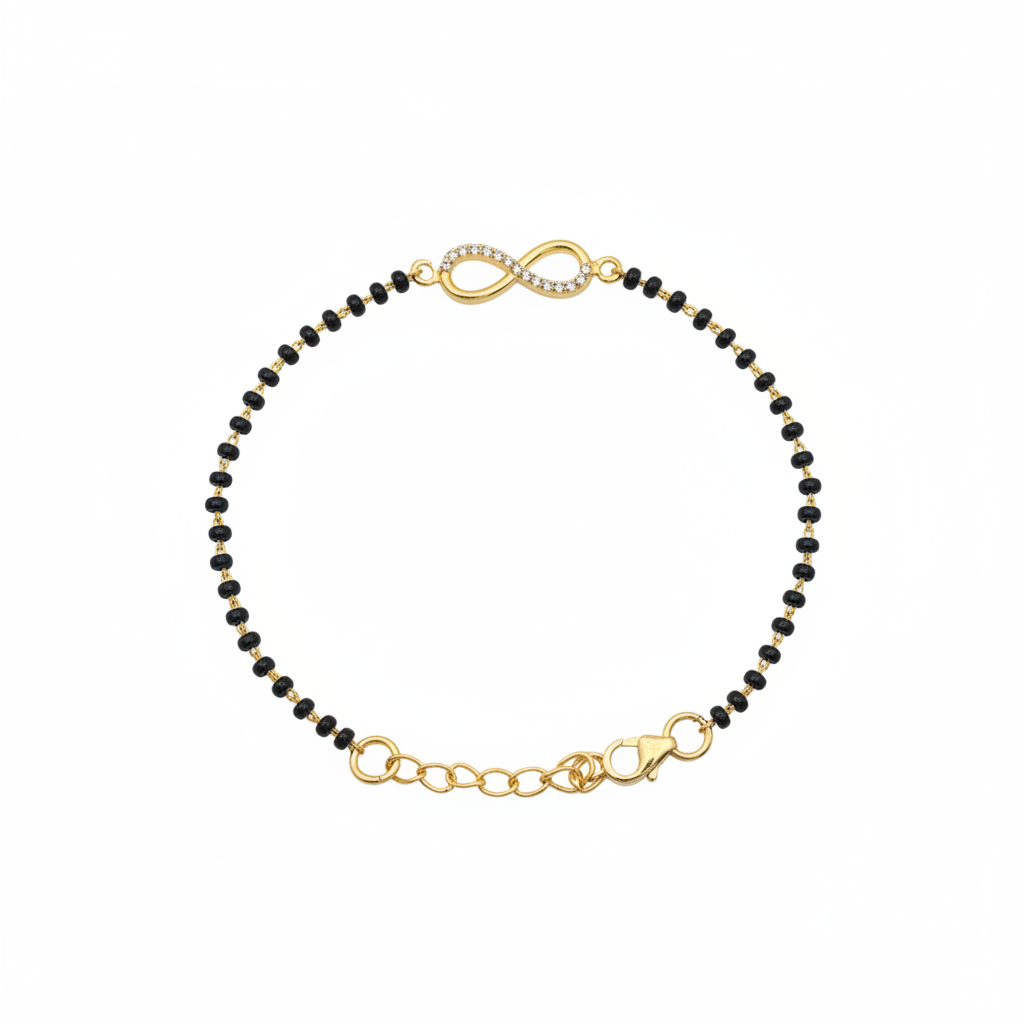 White background - 925 Silver Infinity Mangalsutra Bracelet