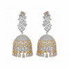 White Background - American Diamond Jhumka