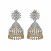 White Background - American Diamond Sunburst Jhumka