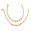 White Background Anklet - Pearl Black Bead