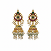 White Background - Chandbali Jhumka Earrings