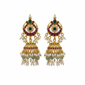 White Background - Chandbali Jhumka Earrings