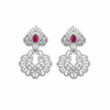 White Background - CZ Chandbali Ruby
