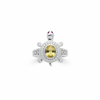 White background flat lay yellow citrine turtle ring