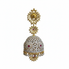 White Background - Gold Ruby Jhumka