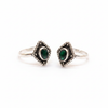 White background - Green toe rings