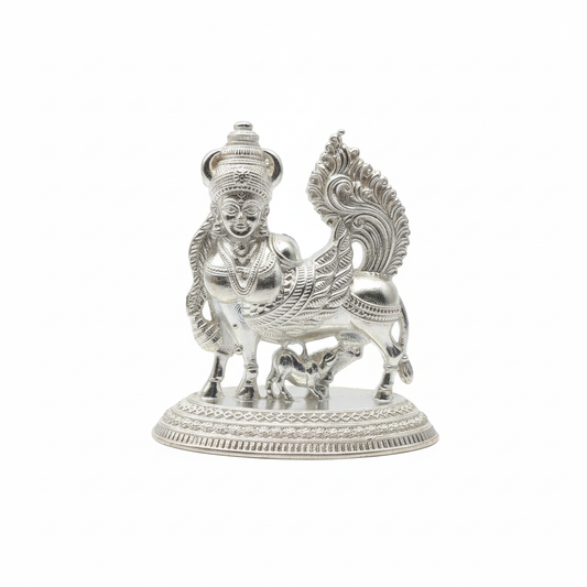 White background Kamdhenu idol
