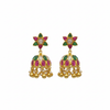 White Background – Kundan Emerald Polki Jhumka