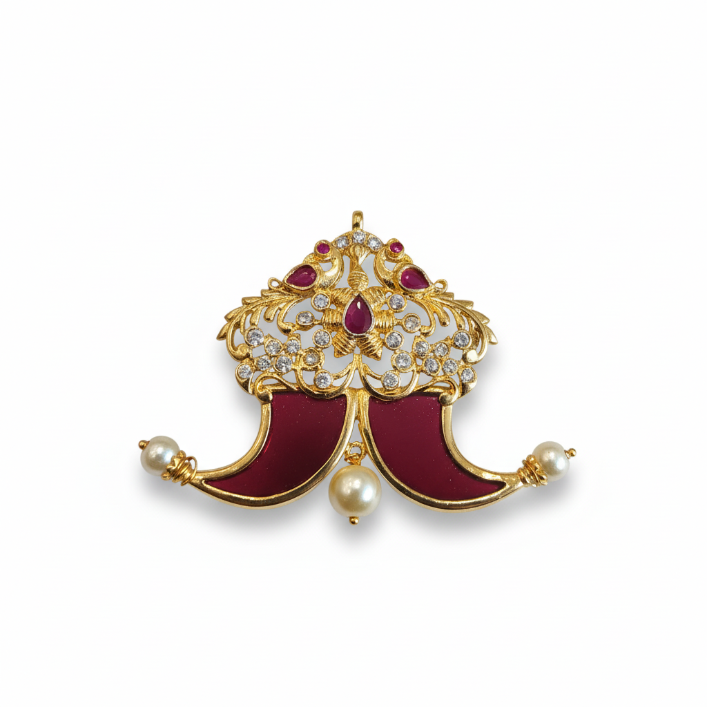 White background temple jewelry pendant
